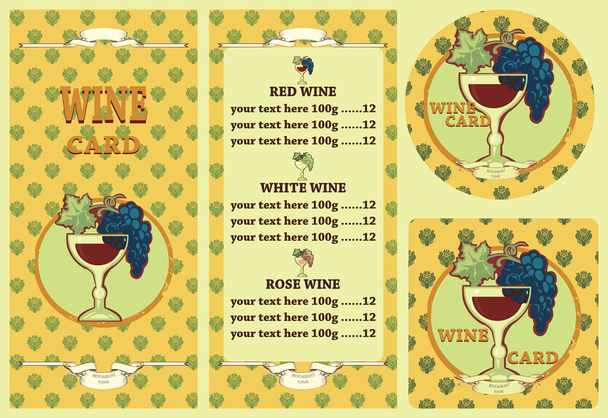 Cartão de vinho
 - Vetor, Imagem