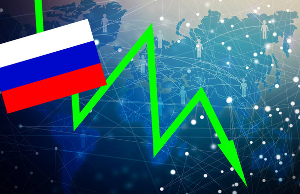 Flaga, która łączy rosyjską flagę, plan akcji i świecznik. Grafika komputerowa - Zdjęcie, obraz