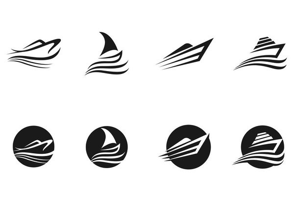 Logo du bateau et icône du symbole vectoriel - Vecteur, image