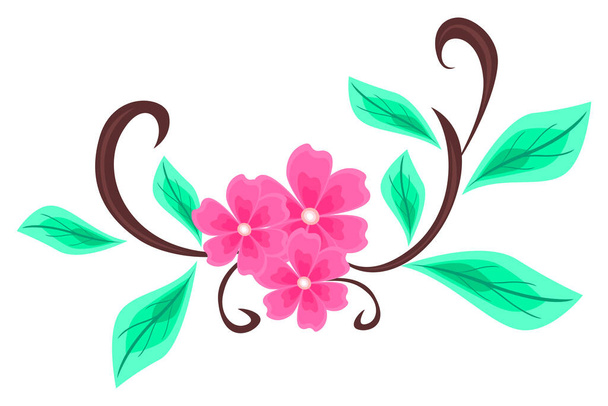 beautiful flowers, floral background, vector illustration - Вектор, зображення