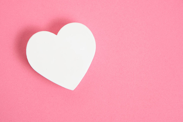 White heart pink background.Festive background for Valentines Day - Photo, image