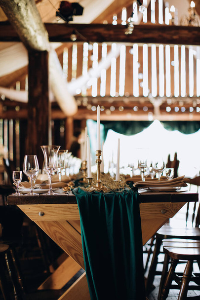 Beautiful vintage wedding table decoration & wedding table setting - Φωτογραφία, εικόνα