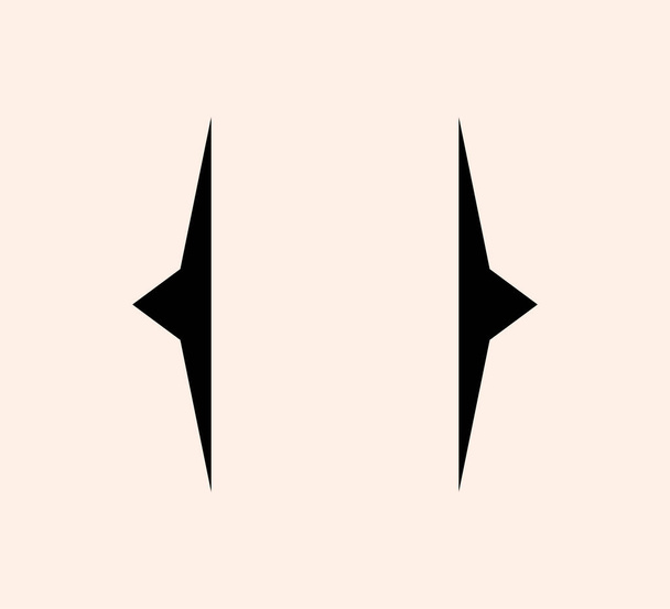 Lockige Zahnspange Satzzeichen schwarzes Symbol. Moderne Klammersymbole für Tippen oder Typografie. Ornament und vektorisoliertes Gestaltungselementkonzept für Botschaften und Zitate - Vektor, Bild