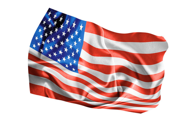 USA Amerikaanse vlag achtergrond textuur, zijde - Foto, afbeelding