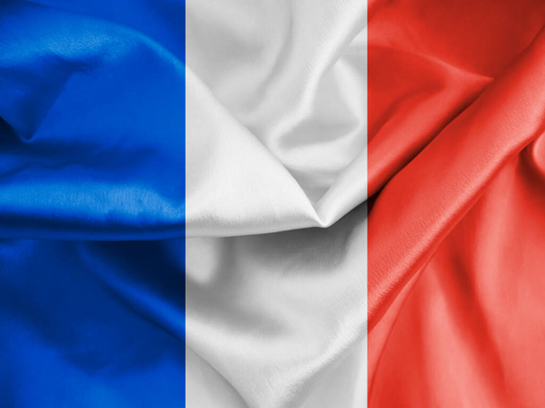 Frankreich Flagge, Seidenstoff Hintergrund - Foto, Bild