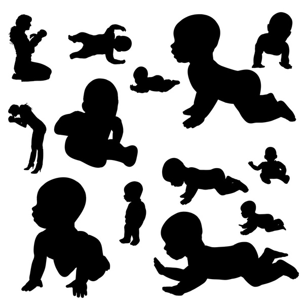 Vector silhouette of a toddler. - Vector, Image