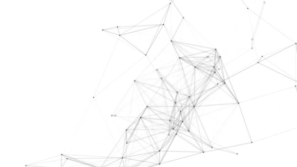 Plexus fantasy abstrakcyjna technologia. Streszczenie geometrycznego tła z ruchomymi liniami, kropkami i trójkątami. Nauka. Medycyna i technologia. Animacje pętlowe - Materiał filmowy, wideo