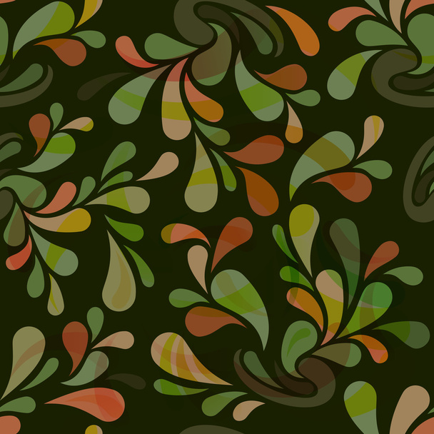 Seamless dark green floral vector wallpaper pattern. - Вектор, зображення
