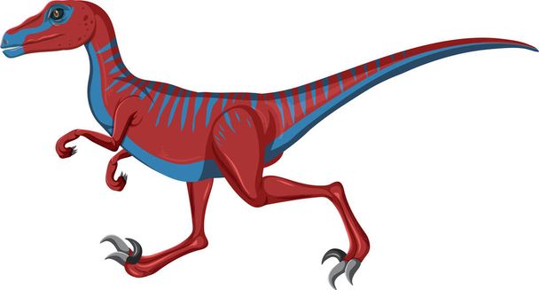 Velociraptor dinosaurus valkoisella taustalla kuva - Vektori, kuva