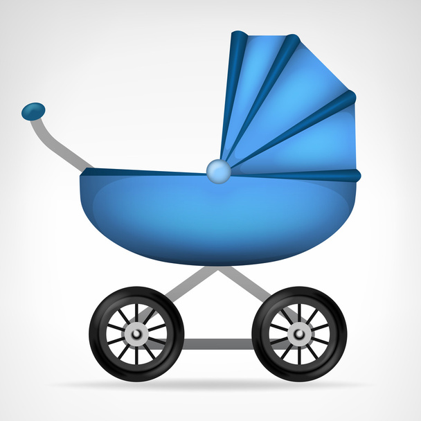 Boys blue stroller object - Vektor, kép