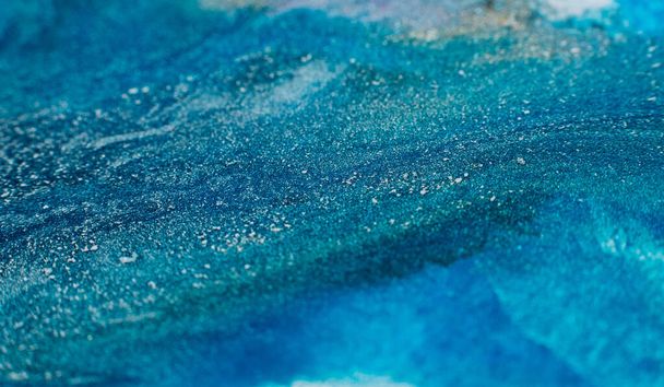 paints blend abstract background design blue inks - Photo, image