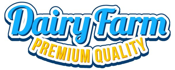 Illustration de logo de lettrage de qualité supérieure Dairy Farm - Vecteur, image