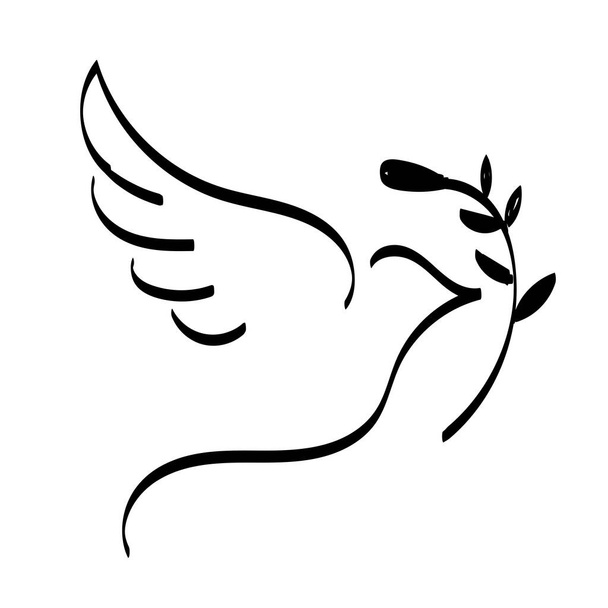 Holy Spirit Line Art Design для печати или использования в качестве плаката, открытки, флаера или футболки - Вектор,изображение