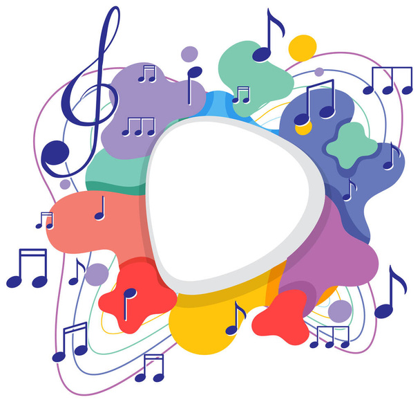 Banner νότες μουσικής πολύχρωμες σε λευκό φόντο εικονογράφηση - Διάνυσμα, εικόνα