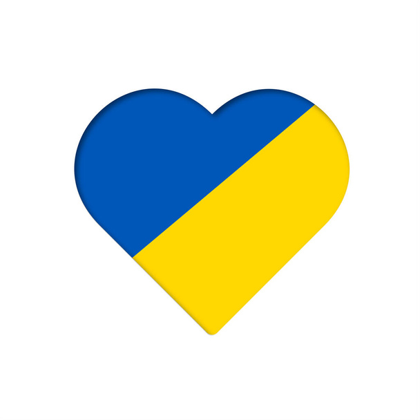 Heart with colors of Ukrainian flag. - Zdjęcie, obraz
