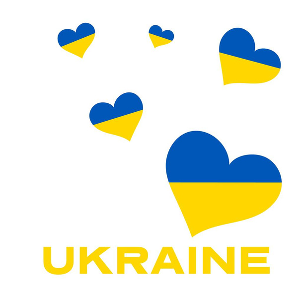 Σταματήστε τον πόλεμο στην Ουκρανία με την καρδιά με τα χρώματα της ουκρανικής σημαίας. - Διάνυσμα, εικόνα