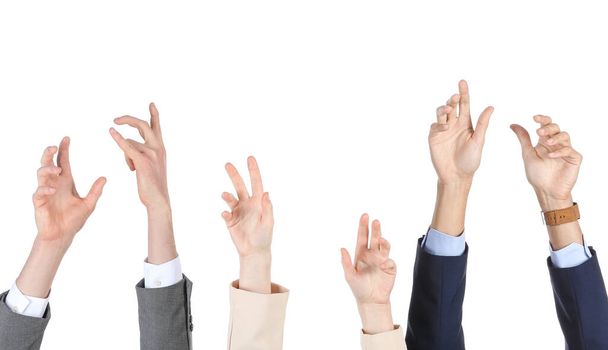 Üzletemberek kezét fehér háttér - Fotó, kép
