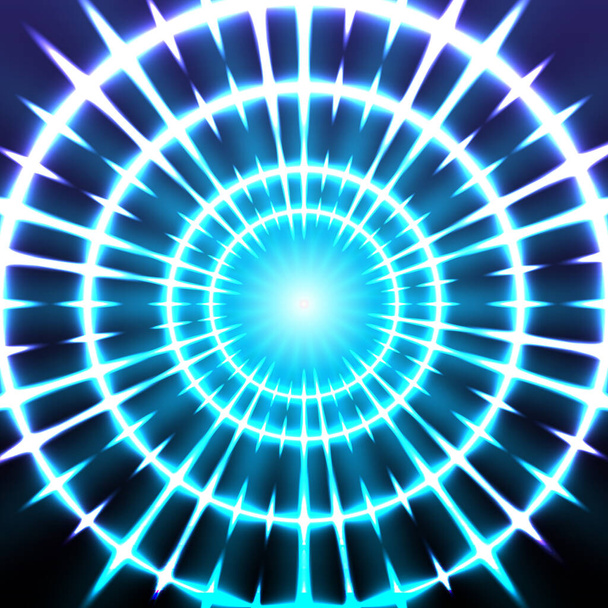  Light and sparking ring. Colorful tunnel. Bright border. Magic portal. Luminous and glint swirling. Glowing swirl light effect. Magic abstract frame. Infographic, placeholder, empty space design - Vector, Image