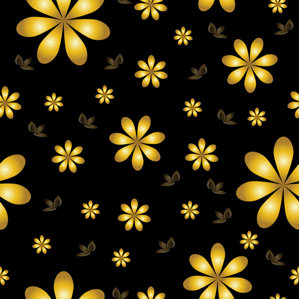 Floral wallpaper with set of different flowers. - Foto, Bild