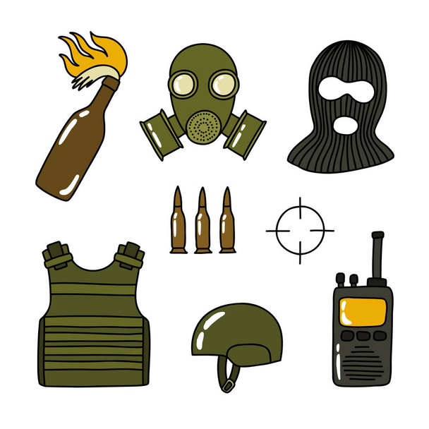 oorlog doodle icoon, vector illustratie - Vector, afbeelding
