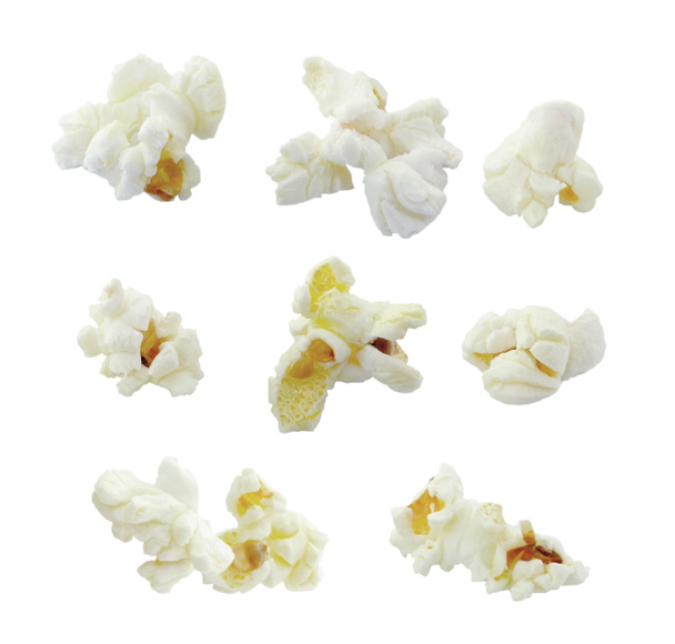Коллекция поп кукурузы на белом фоне - Фото, изображение