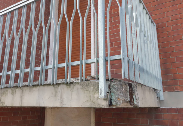 damaged concrete balcony fronts in a building site - Photo, Image