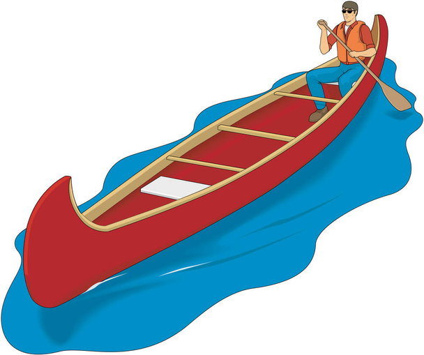 Canoe in Water διανυσματική απεικόνιση - Διάνυσμα, εικόνα