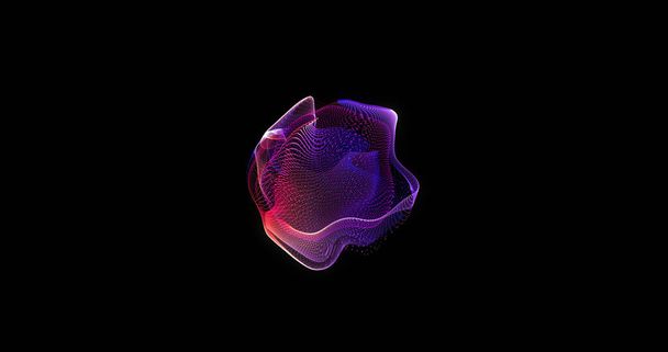 Image of blue and pink shape rotating on black background. colour, movement and digital interface concept digitally generated image. - Zdjęcie, obraz