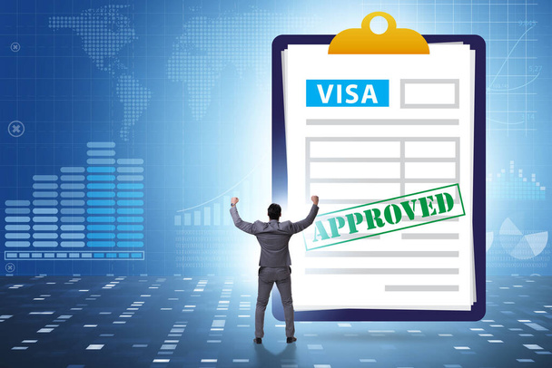 Visa application concept with businessman - Photo, Image