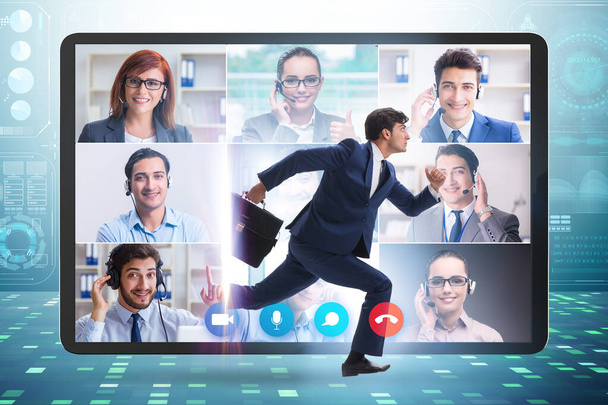 Videoconferentie concept met mensen in online oproep - Foto, afbeelding