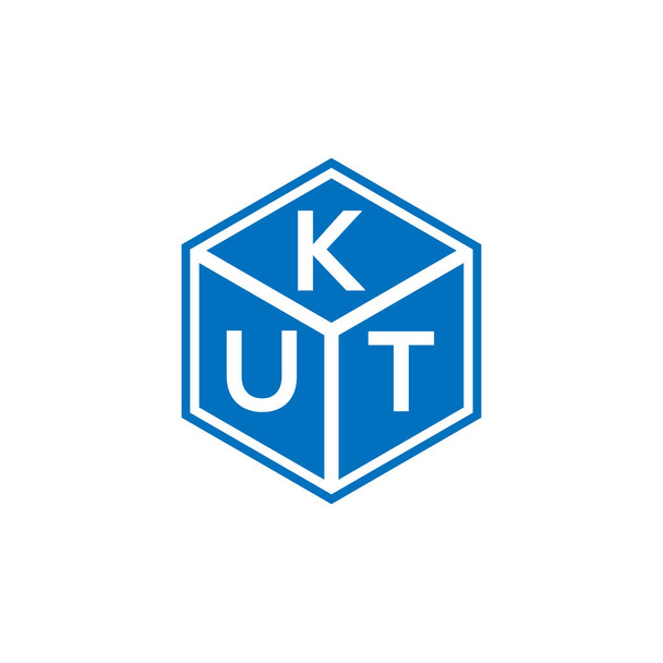 Diseño del logotipo de la letra KUT sobre fondo negro. KUT iniciales creativas letra logo concepto. Diseño de letras KUT. - Vector, Imagen