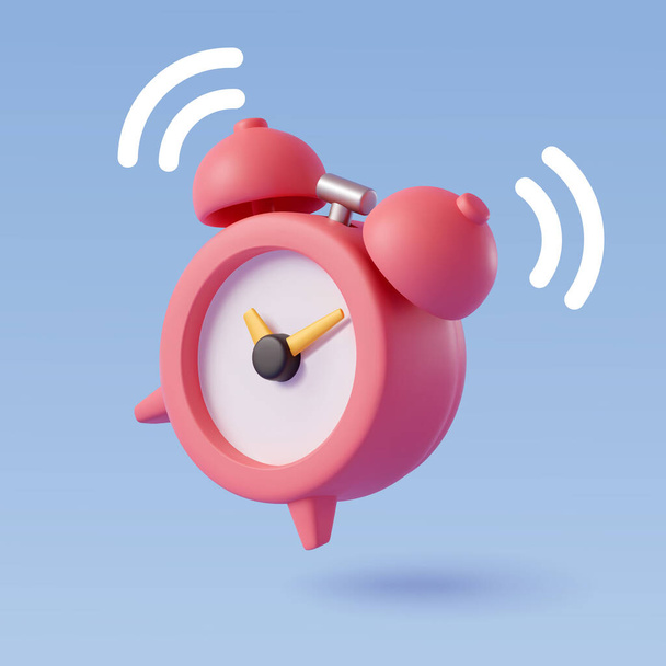 Alarm clock isolated on blue - Vector, Image