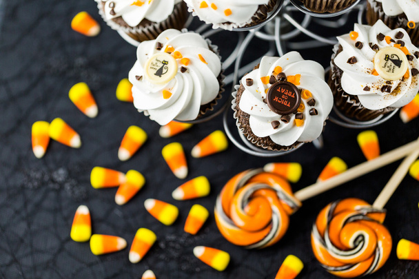 Chocolade Halloween cupcakes - Foto, afbeelding