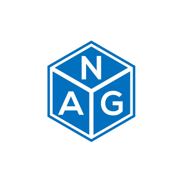 NAG levél logó design fekete háttér. NAG kreatív kezdőbetűk levél logó koncepció. NAG betűtervezés. - Vektor, kép