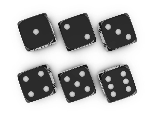 Dices on a white background. 3d illustration. - Photo, Image