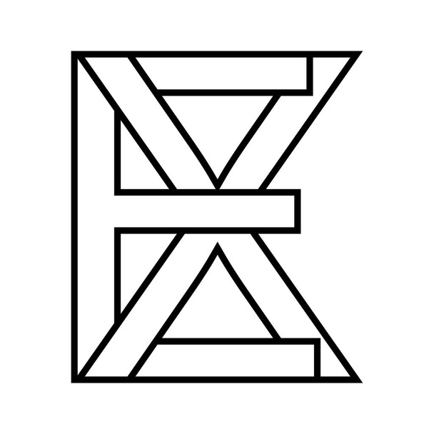 Signo del logotipo, ex xe icon nft ex entrelazado letras e x - Vector, imagen