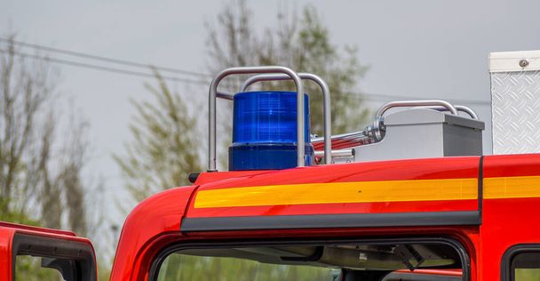 Emergency vehicle of the fire brigade with siren - Photo, Image
