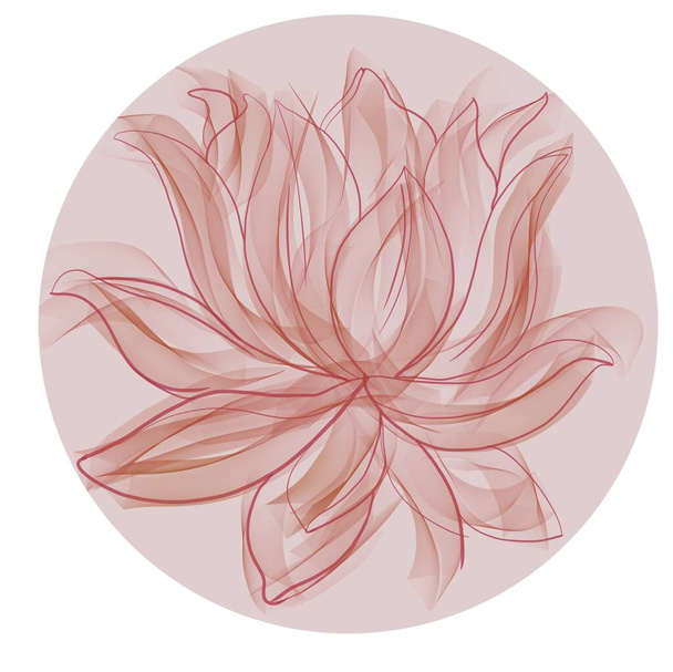 Illustration of a flower drawn by hand in pink pastel colors. Print for testicle, poster, postcard, invitation, greeting card. - Fotoğraf, Görsel
