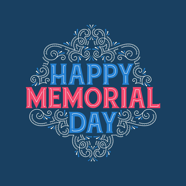 Happy memorial day, 4th of July Happy Independence day lettering Free Vector - Vector, Image