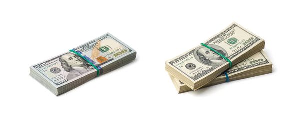 Dólares americanos sobre fundo branco - Foto, Imagem
