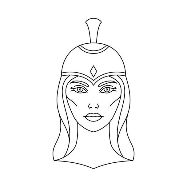 Greek Goddess of War Athena. - Vector, Image