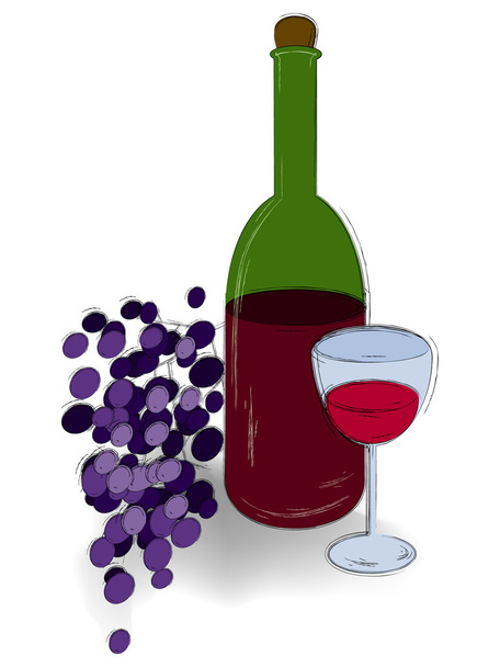 víno zátiší - Vektor, obrázek