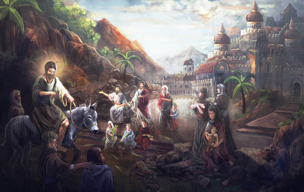 Jesucristo entrando en Jerusalén - Foto, Imagen