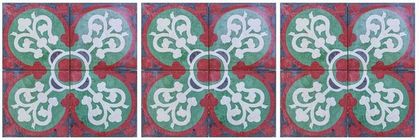 Panorama de la texture de motif de carreaux de céramique antique vintage et fond sans couture - Photo, image