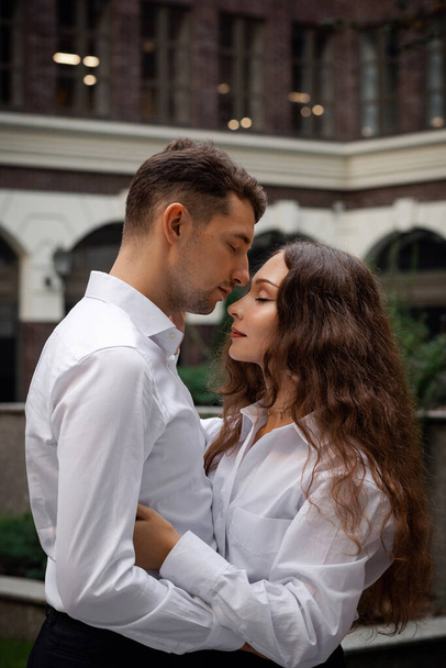 Young happy couple in the city of Ukraine. Lifestyle - Фото, изображение