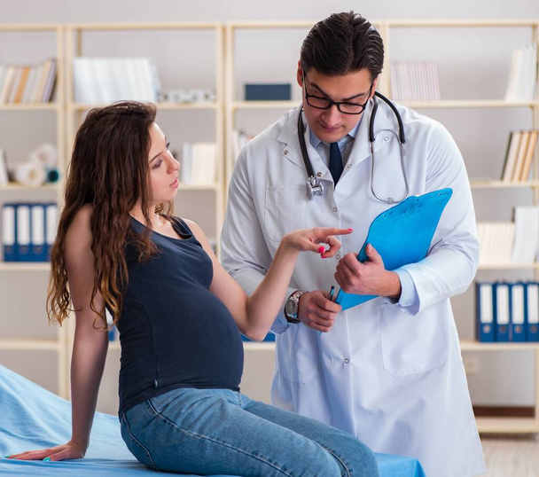 Doctor examining pregnant woman patient - Photo, Image