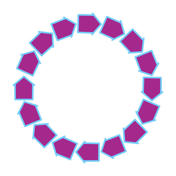 circle mode up of houses - Vector, Imagen