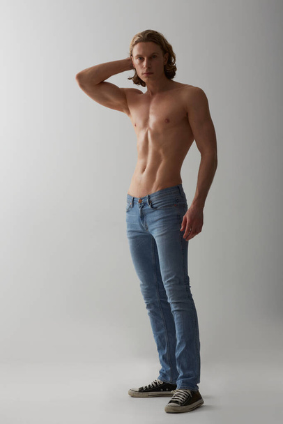 Handsome style. Studio shot of a young man with a bare chest. - Valokuva, kuva