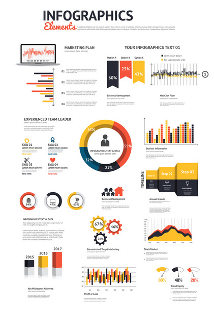 Big set of infographic elements - Вектор,изображение