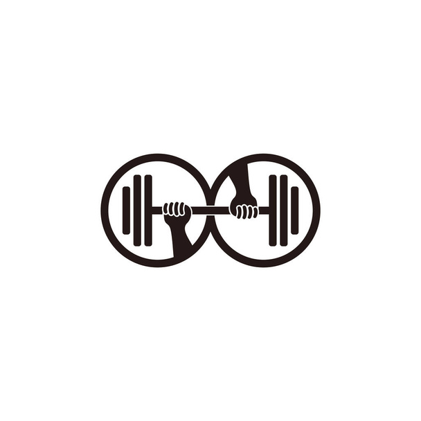 γυμναστήριο βάρος ανύψωσης ένωση σύμβολο διάνυσμα σύμβολο - Διάνυσμα, εικόνα